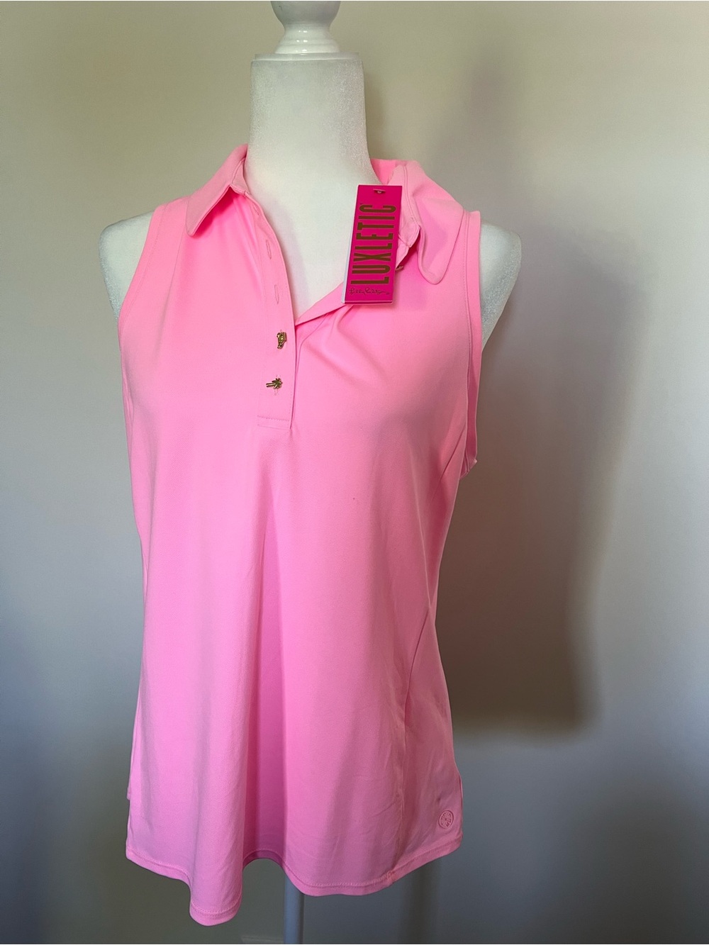 Lilly Pulitzer Bright Pink Sleeveless Polo